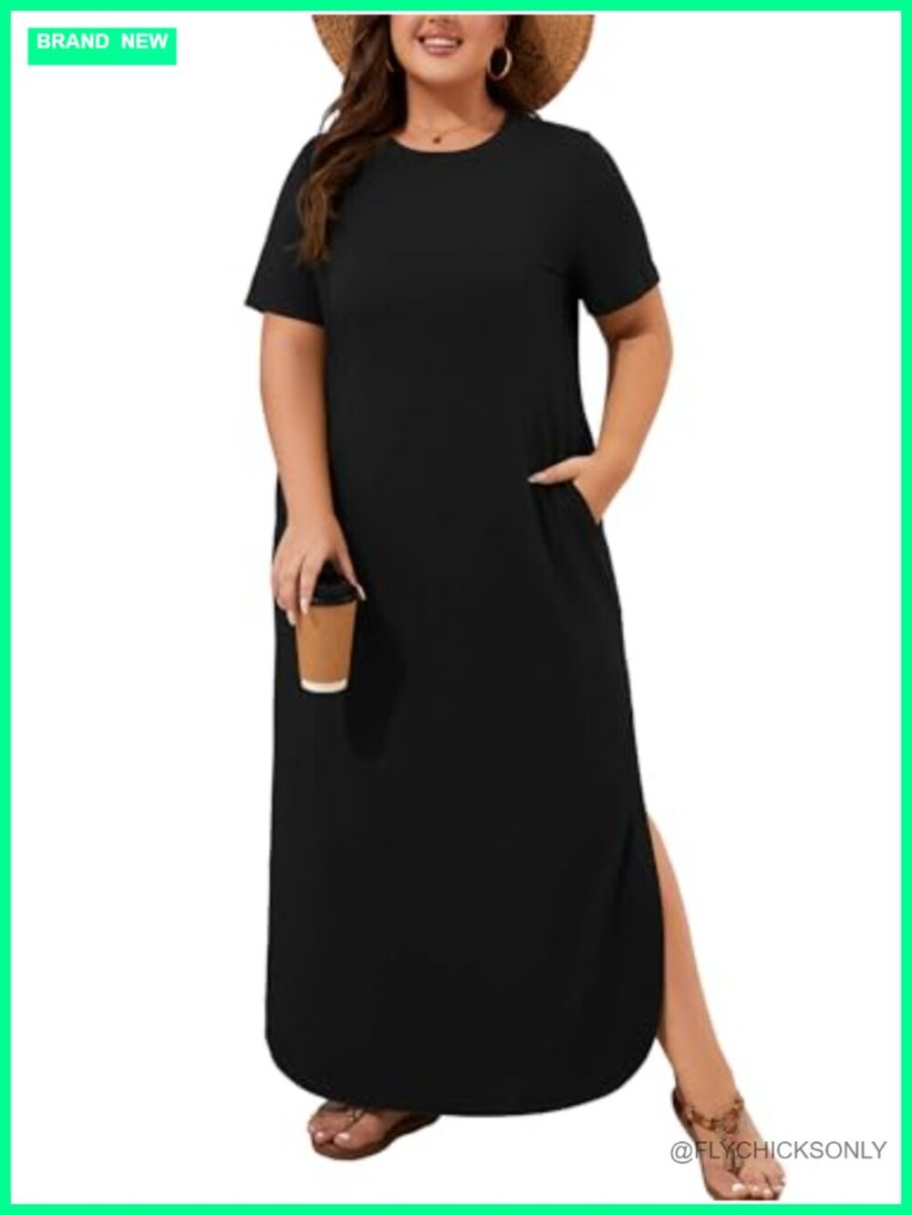 Plus Size Maxi Dresses for Women Summer Casual Long T Shirt Dress Crew Neck